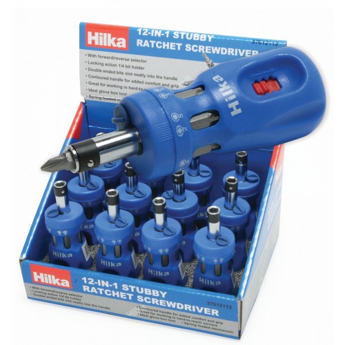 HILKA 12 IN 1 STUBBY RATCHET S/DRIVER (12)
