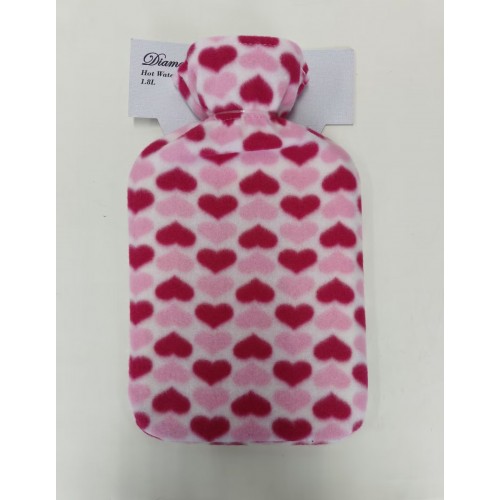 DIAMOND  HOT WATER BOTTLE NATURAL RUBBER SOFT COVER