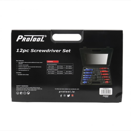 PROTOOL 12PC S/DRIVER SET IN CASE