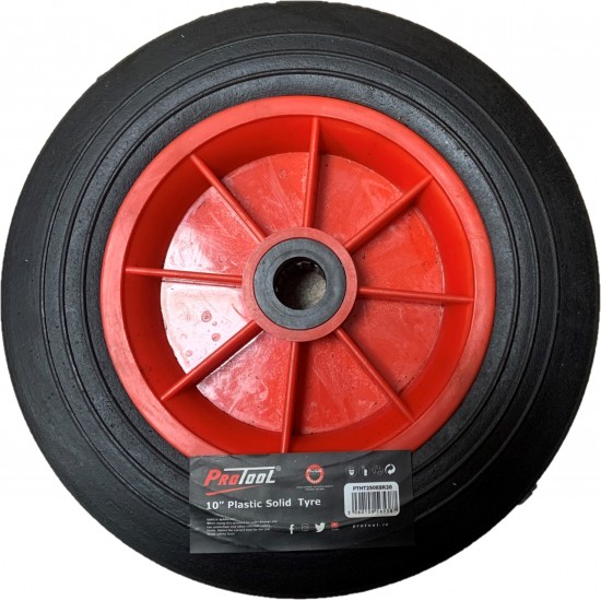 PROTOOL 250MM WHEEL SOLID RUBBER 20MM BORE (P10)